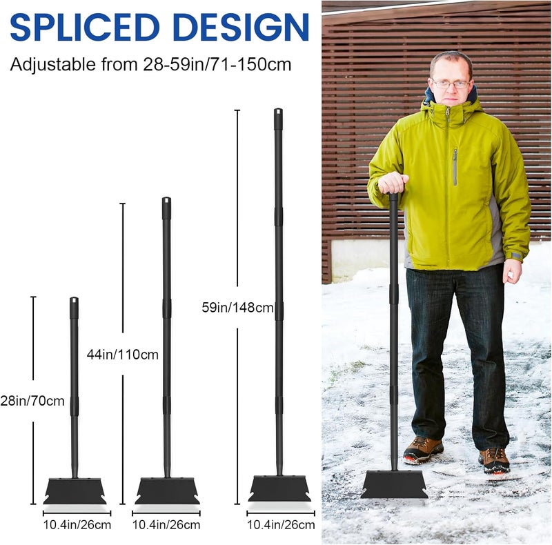 TwinkleTool Garden Shovel, Floor Scraper, Ice Scraper, 59 Inch Adjustable Heavy Duty Snow Scraper Long Handle, Garden Flat Shovel for Lawn Edging Weeding Digging Snow Removal and Ice Scraping - Image 5